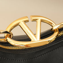 Valentino Black VLogo Moon Mini Hobo Bag W/ Chain