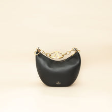 Valentino Black VLogo Moon Mini Hobo Bag W/ Chain