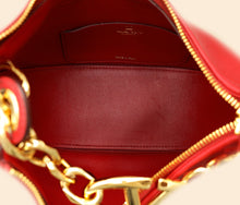 Valentino Red VLogo Moon Mini Hobo Bag W/ Chain