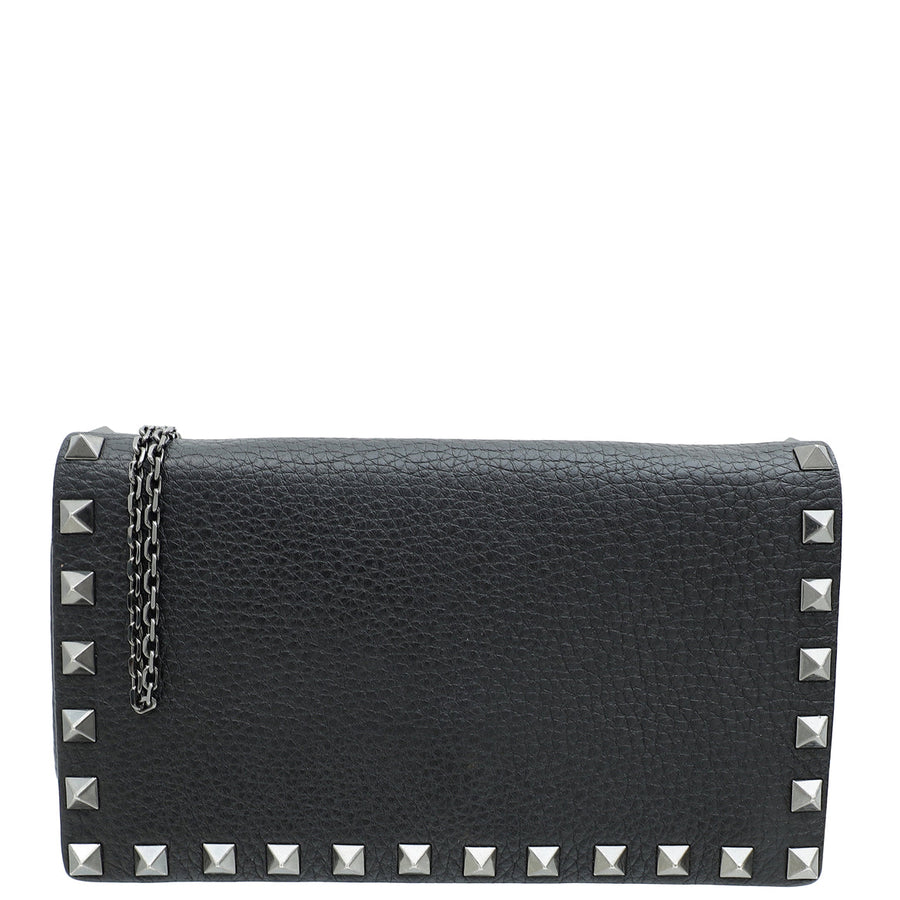Valentino Black Rockstud Mini Flap Crossbody Bag