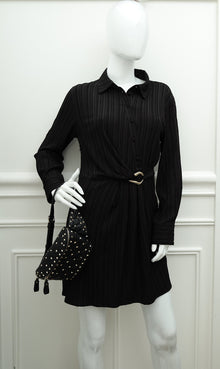 Valentino Black Rockstud Spike Belt Bag