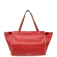 Valentino Red Vitello Rockstud Tote Bag