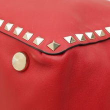 Valentino Red Vitello Rockstud Tote Bag