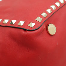 Valentino Red Vitello Rockstud Tote Bag