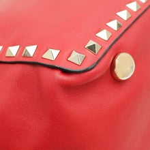 Valentino Red Vitello Rockstud Tote Bag