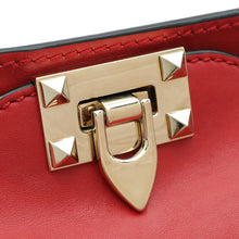 Valentino Red Vitello Rockstud Tote Bag