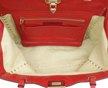 Valentino Red Vitello Rockstud Tote Bag