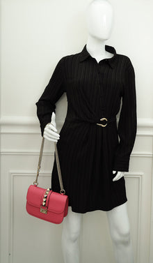 Valentino Pink Rockstud Glam Lock Small Shoulder Bag