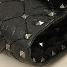 Valentino Black Rockstud Spike Chain Clutch Bag