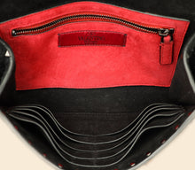 Valentino Black Rockstud Spike Chain Clutch Bag