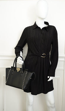Valentino Black Rockstud Handle Tote Bag