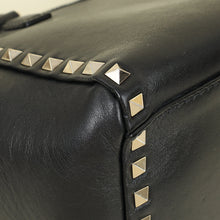 Valentino Black Rockstud Handle Tote Bag