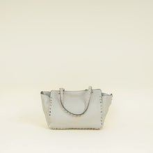Valentino Light Grey Vitello Rockstud Handle Tote Bag