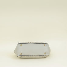 Valentino Light Grey Vitello Rockstud Handle Tote Bag
