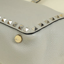 Valentino Light Grey Vitello Rockstud Handle Tote Bag