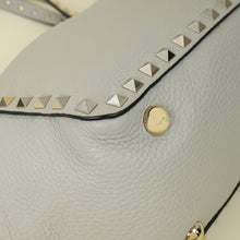 Valentino Light Grey Vitello Rockstud Handle Tote Bag
