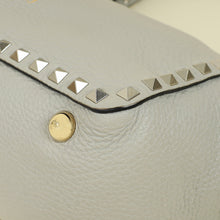 Valentino Light Grey Vitello Rockstud Handle Tote Bag