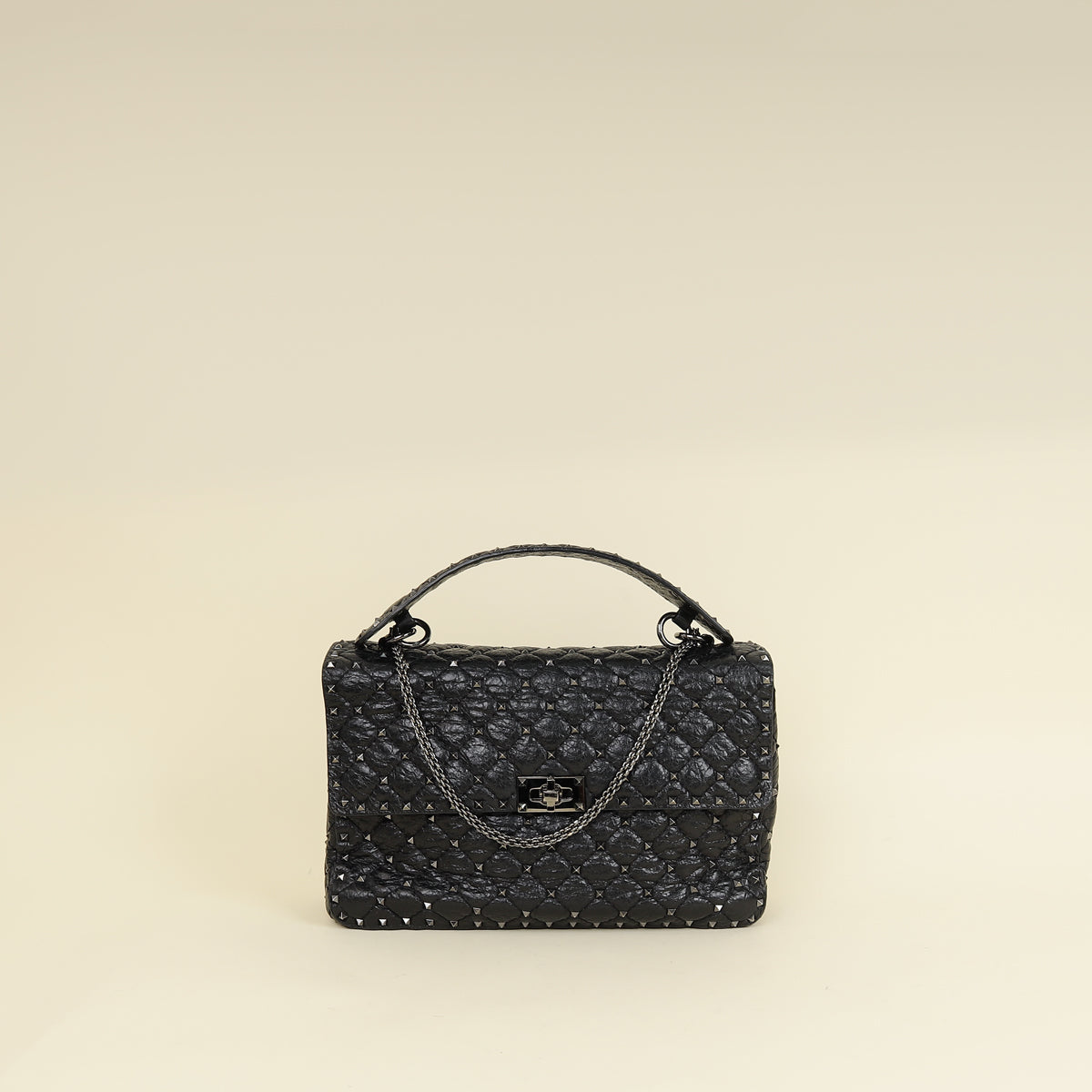 Valentino Black Spike Rockstud Shoulder Bag
