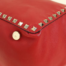 Valentino Red Vitello Rockstud Tote Bag