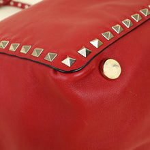 Valentino Red Vitello Rockstud Tote Bag