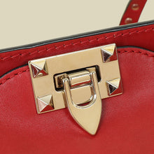 Valentino Red Vitello Rockstud Tote Bag