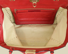 Valentino Red Vitello Rockstud Tote Bag