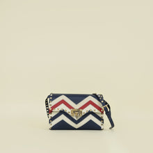 Valentino Tricolor Chevron Rockstud Flap Crossbody Bag