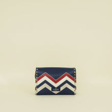 Valentino Tricolor Chevron Rockstud Flap Crossbody Bag