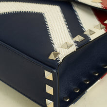 Valentino Tricolor Chevron Rockstud Flap Crossbody Bag