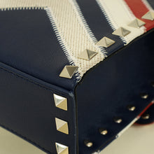 Valentino Tricolor Chevron Rockstud Flap Crossbody Bag