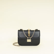 Valentino Black Glam Lock Small Shoulder Bag