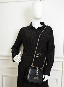 Valentino Black Glam Lock Small Shoulder Bag
