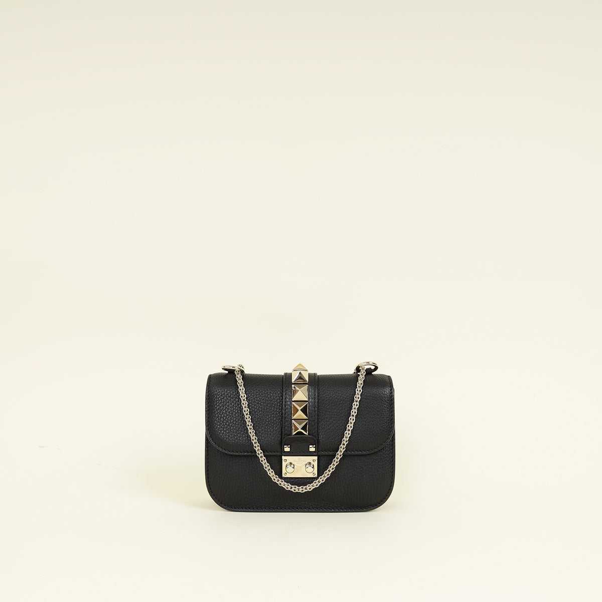 Valentino Black Glam Lock Small Shoulder Bag