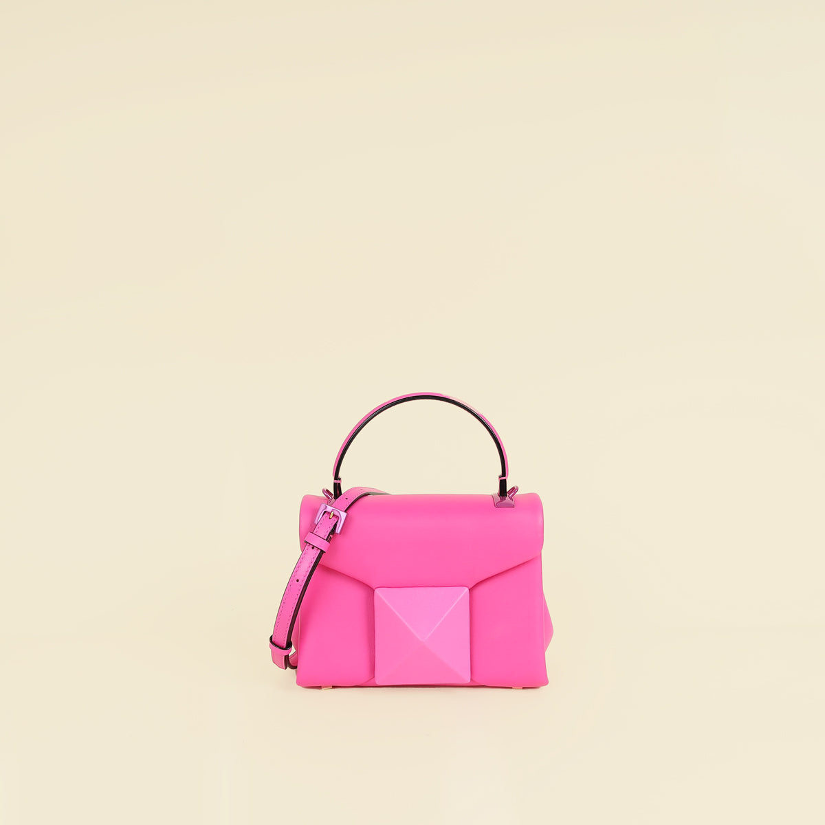 Valentino Fuchsia One Stud Top-Handle Bag