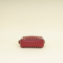 Valentino Burgundy Rockstud Camera Crossbody Bag