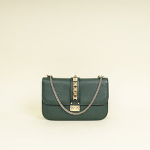 Valentino Forest Green Glam Lock Medium Flap Bag