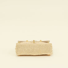 Valentino Bicolor Roman Studs Woven Raffia Large Flap Bag