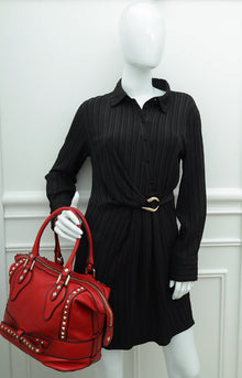 Valentino Red Rockstud Bow Satchel Bag