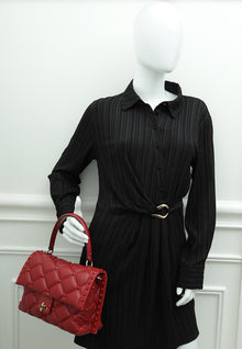 Valentino Red Candystud Top Handle Medium Bag