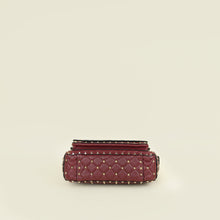 Valentino Burgundy Spike Rockstud Multipocket Flap Bag