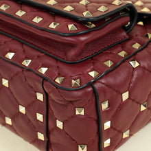Valentino Burgundy Spike Rockstud Multipocket Flap Bag