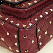 Valentino Burgundy Spike Rockstud Multipocket Flap Bag
