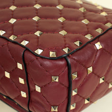 Valentino Burgundy Spike Rockstud Multipocket Flap Bag