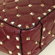 Valentino Burgundy Spike Rockstud Multipocket Flap Bag