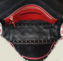 Valentino Burgundy Spike Rockstud Multipocket Flap Bag