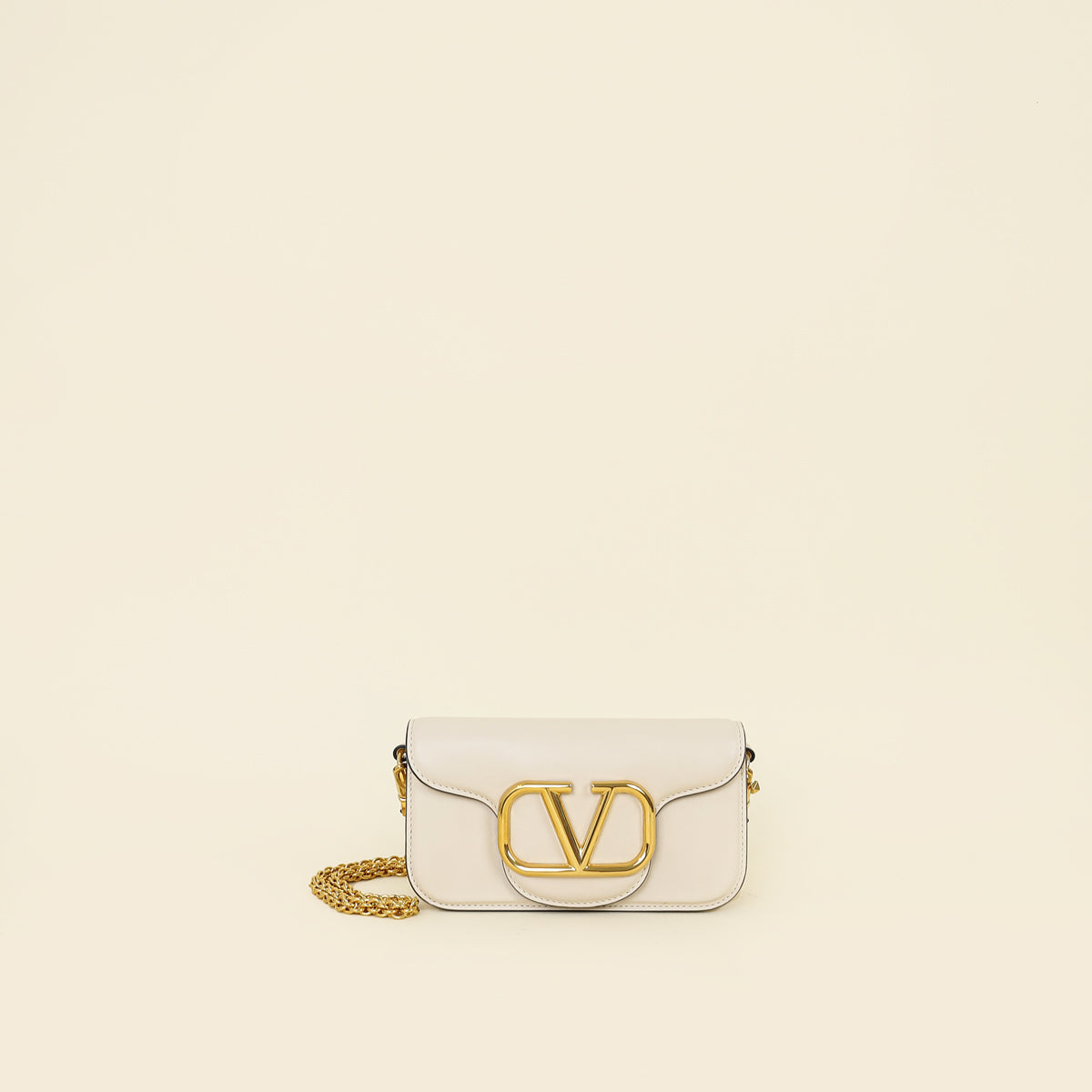 Valentino Light Ivory Loco Small Shoulder Bag