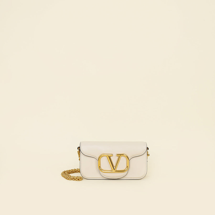 Valentino Light Ivory Loco Small Shoulder Bag