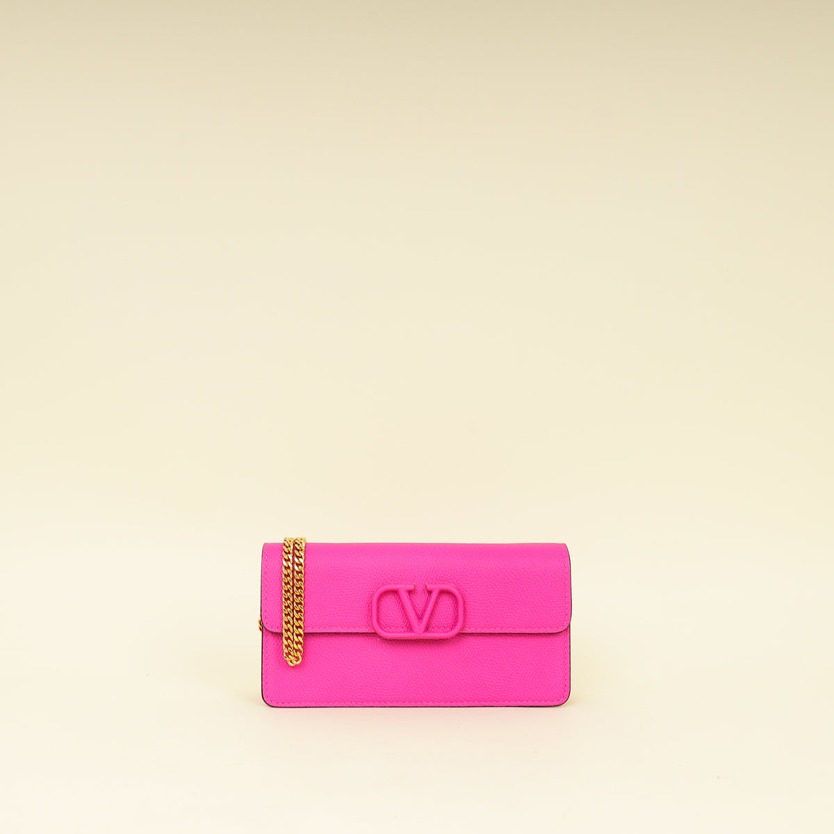 Valentino Fuchsia VLogo Signature Wallet on Chain