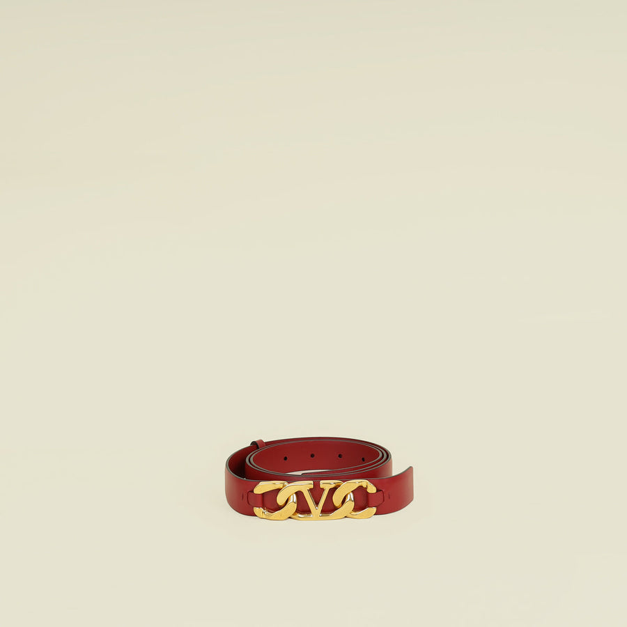 Valentino Red Vlogo Chain Belt 38