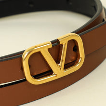 Valentino Bicolor VLogo Buckle Reversible Slim Belt 26